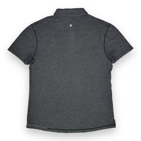Lululemon 1st Run Evolution Polo Shirt Heathered Black MC304S 2015 RARE D/C Sz L - Picture 4 of 8